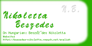 nikoletta beszedes business card